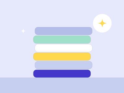 Illustration of a neat stack of folded towels in several colors